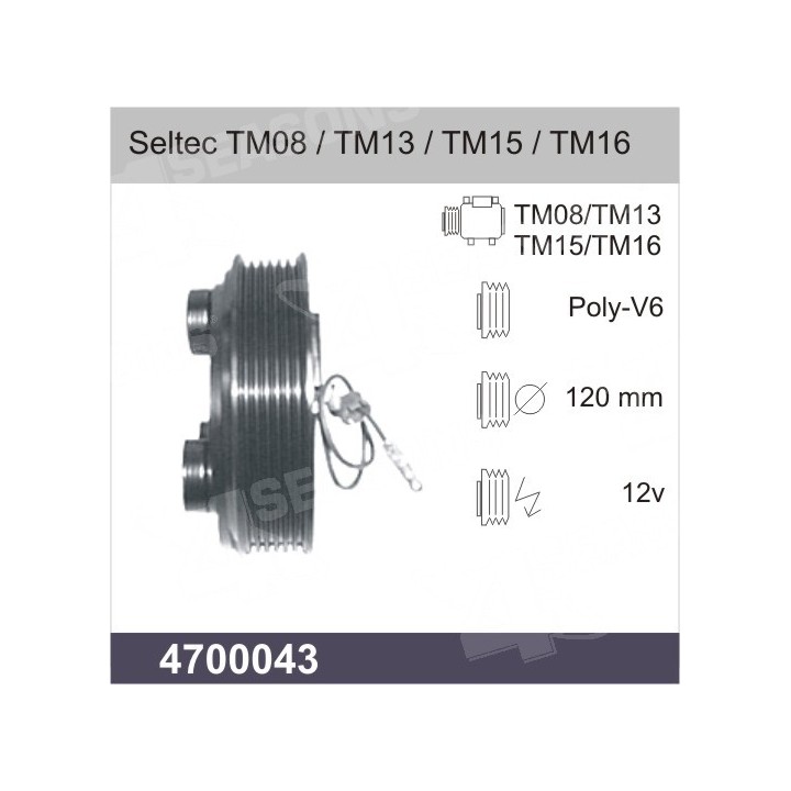 4700043  COMPRESSOR CLUTCH SELTEC TM08 / TM 13 / TM 15 / TM