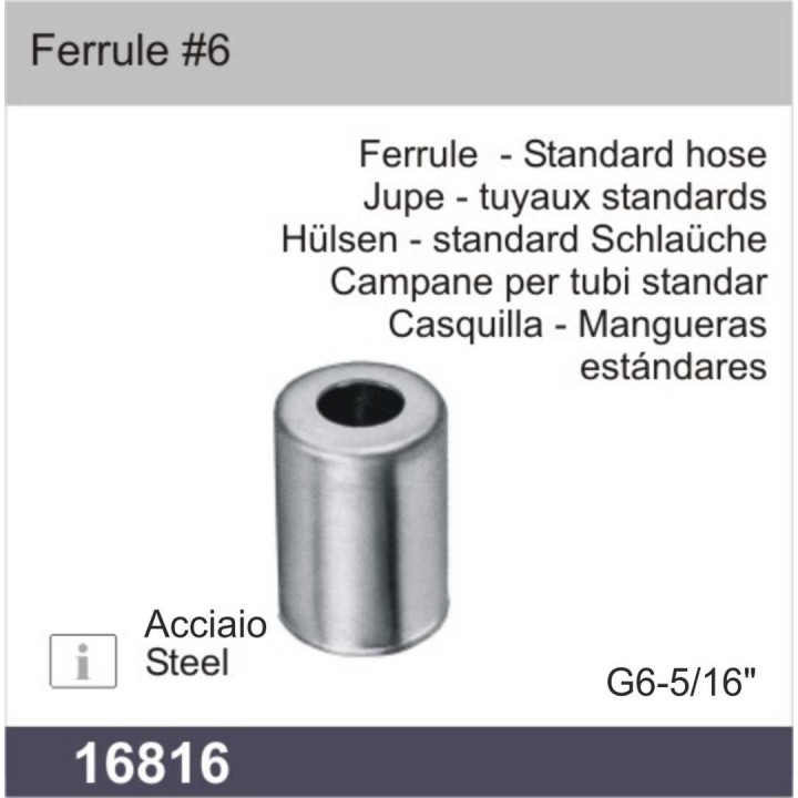16816  CAMPANA NORMAL ACERO DE 6