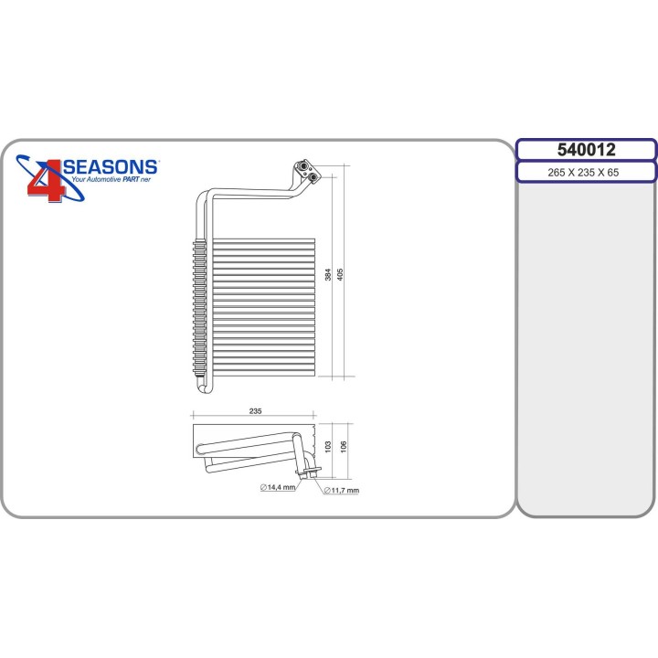 540012  Evap. MERCEDES W639 Viano/Vito II 09.03-