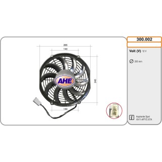 300002  Universale aspirante Spal 12v