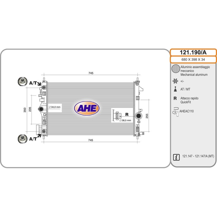 121190/A  OPEL Insignia (G09) 1.6 CDTi - 2.0 CDTi +/-AC AT 0
