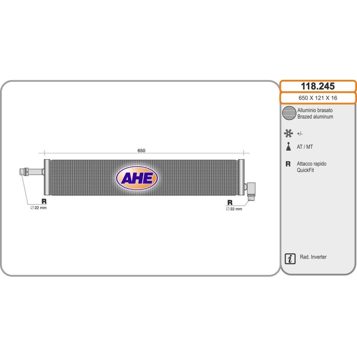 118245  Rad. Inverter MERCEDES W205/W213 Classe C/E 02.14-