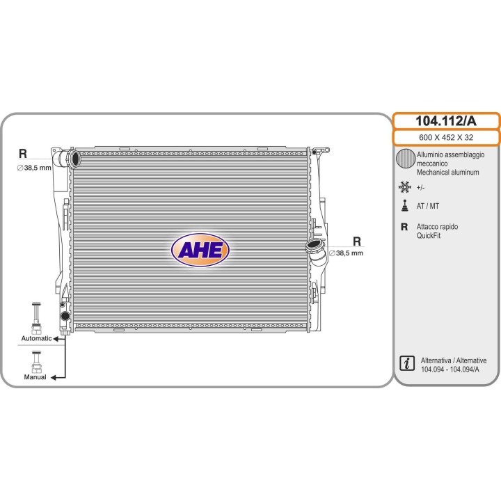 104112/A  BMW Serie 1 E87/81 116/118/120 +/-AC M/AT 04-
