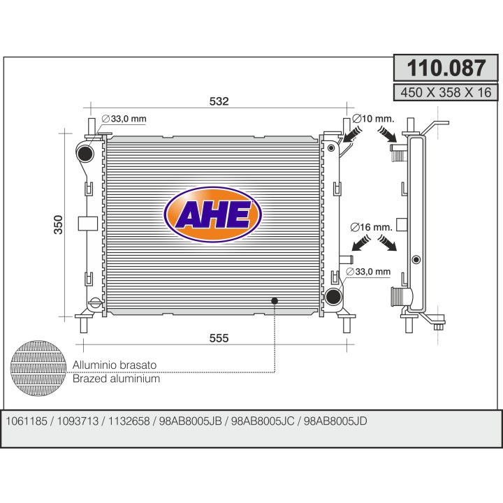 110087  FORD Focus I 1.4-1.6 16V