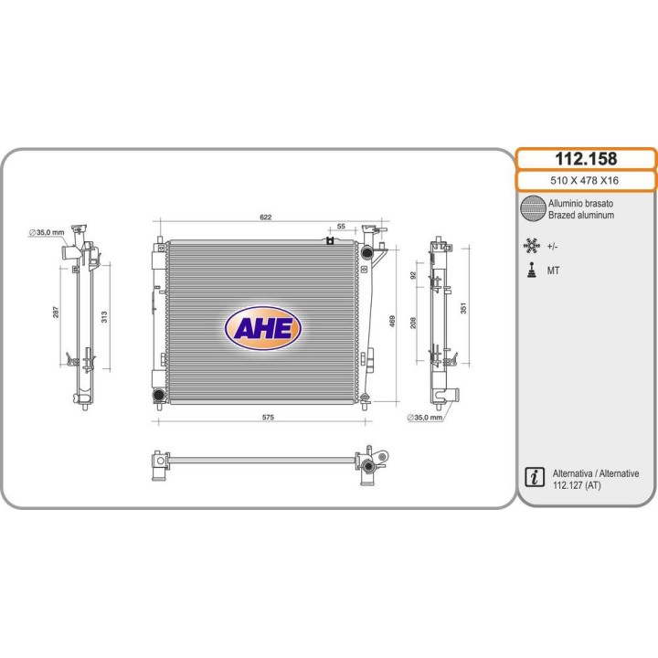 Rad  HYUNDAI Santa Fe 2 0CRDi/2 2CRDi  /-AC MT 06 