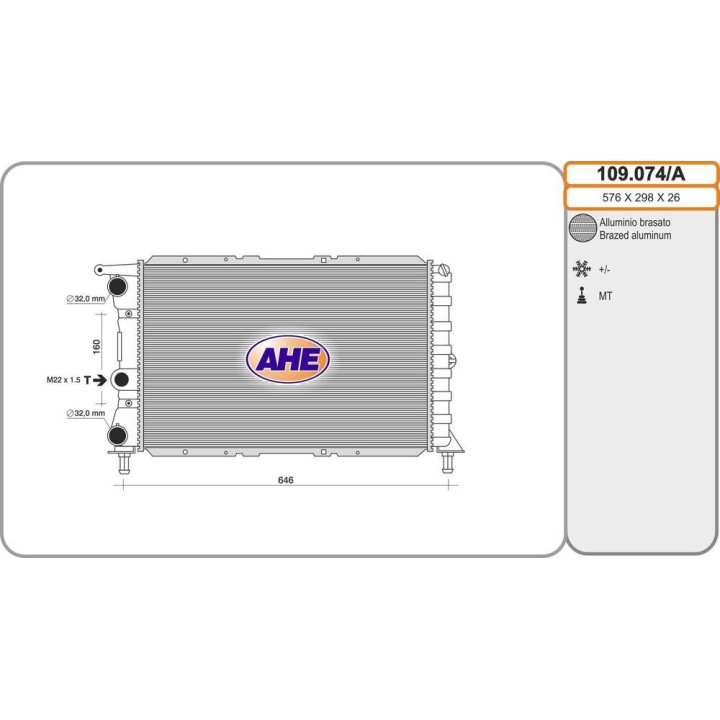 RAD FIAT PUNTO I GT 1 4 TURBO M  /- AC