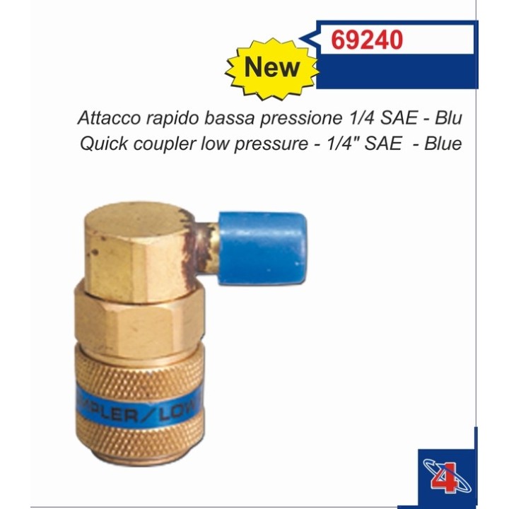 69240  Attacco rapido bassa pressione 1/4 SAE Blu