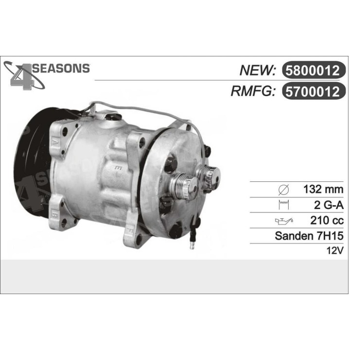 CMP RMFG SANDEN SD7H15 12V 2 GROOVES