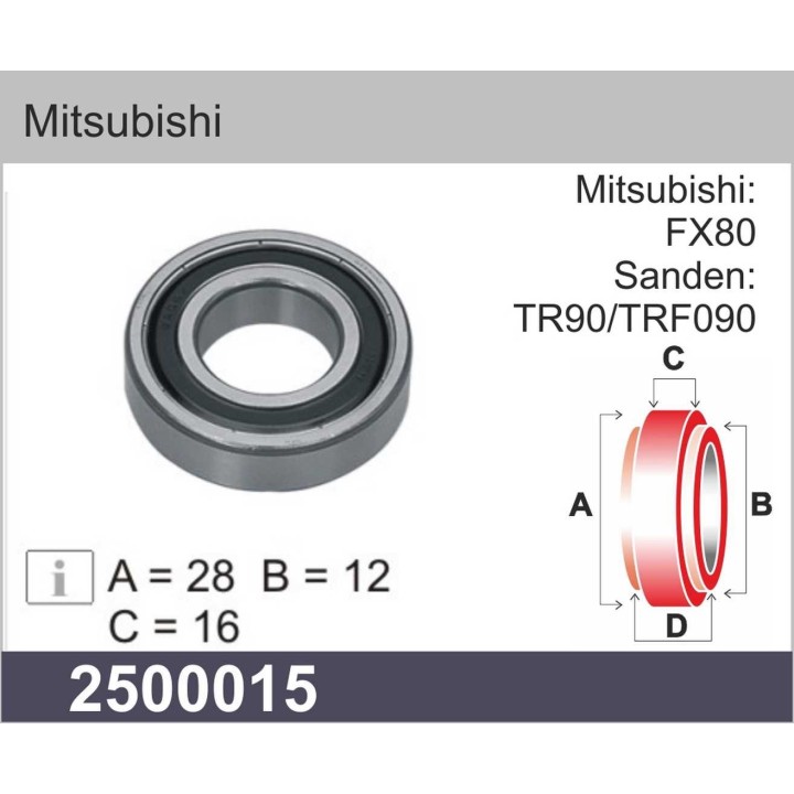 2500015  RODAMIENTO MITSUBISHI   28 X 12 X 16