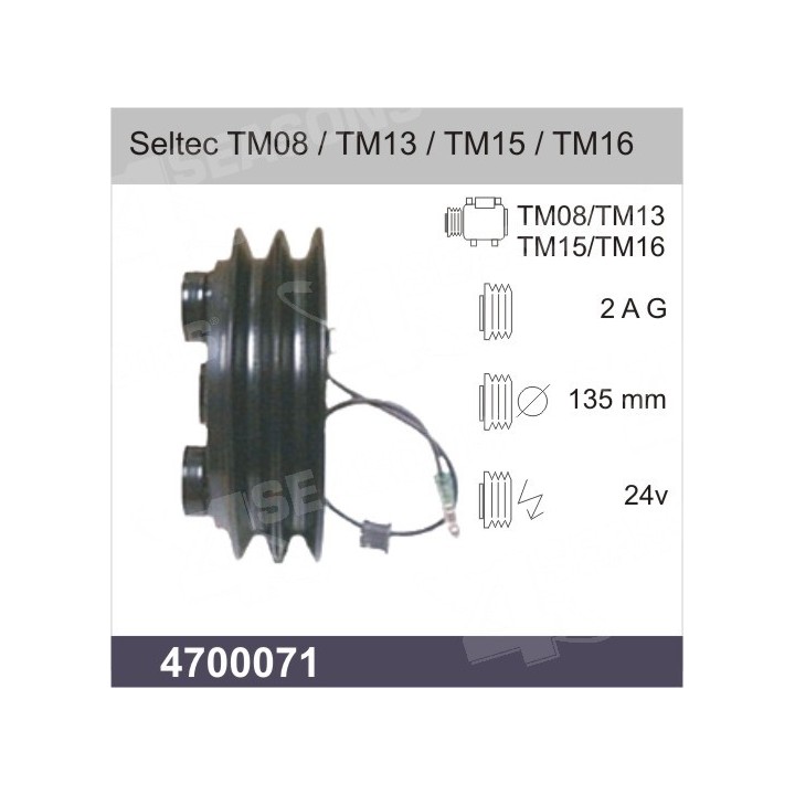 4700071  EMBRAGUE COMPRESOR SELTEC TM08 / TM 13 / TM 15 / TM