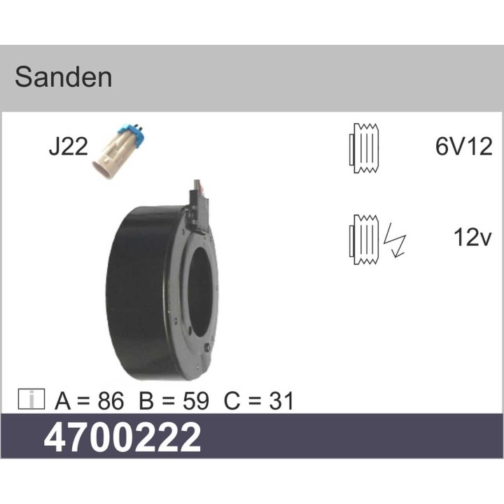 4700222  BOBINA SANDEN 86 X 59 X 31