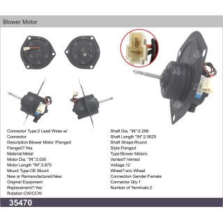 35470  BLOWER MOTOR CHRYSLER CONQUEST 89-87    DODGE
