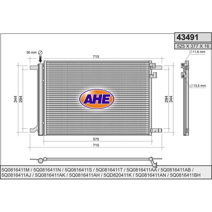 43491/O  COND VOLKSWAGEN Golf VII  12-
