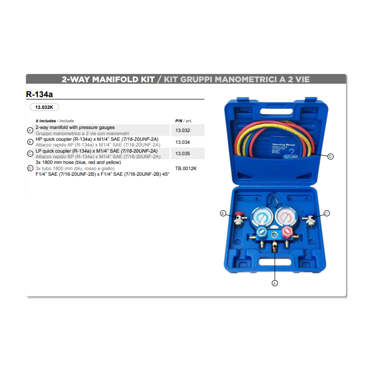 59220  MALETIN PUENTE DE MANOMETRO  R134A