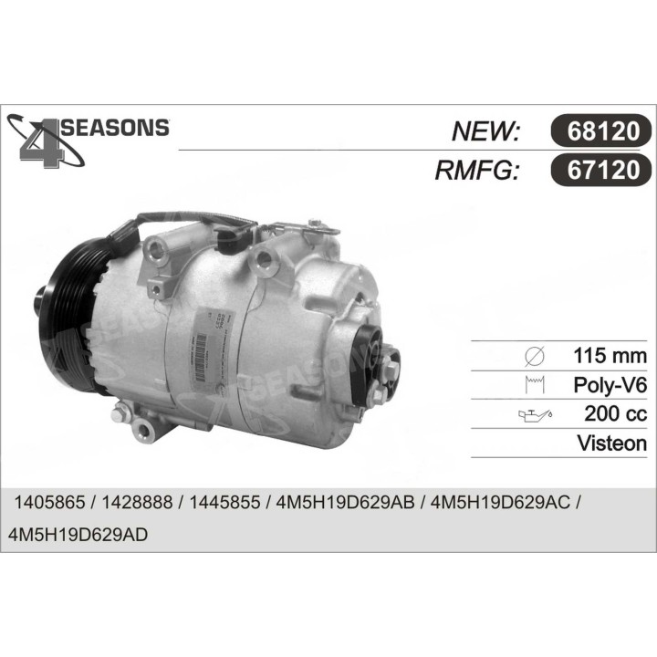 68120  COMPRESOR NUEVO FORD FOCUS II 1.8 TDCI