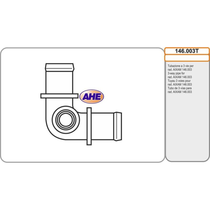 Tubazione a 3 vie per rad  AIXAM 146 003