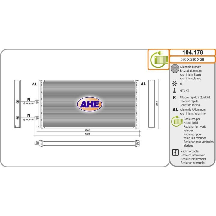 Rad  BMW Int  M2 / M3 / M4 / i8 híbrido 03 14-