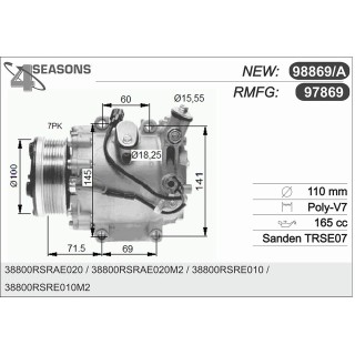 97869  COMPRESOR  HONDA CIVIC VII 2.2 CDTI 06-