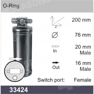 33424  FILTRO UNIVERSAL DRIER  20 MM MALE X 16 MM MALE