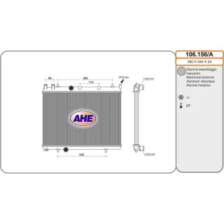 Rad  PEUGEOT 206 1 6 Hdi  /-AC 11 03-02 07