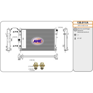 138011/A  RAD JAGUAR XK8 4.0/4.2 +/-AC M/AT 10.96-