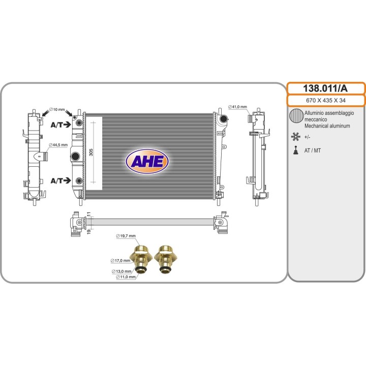 138011/A  RAD JAGUAR XK8 4.0/4.2 +/-AC M/AT 10.96-