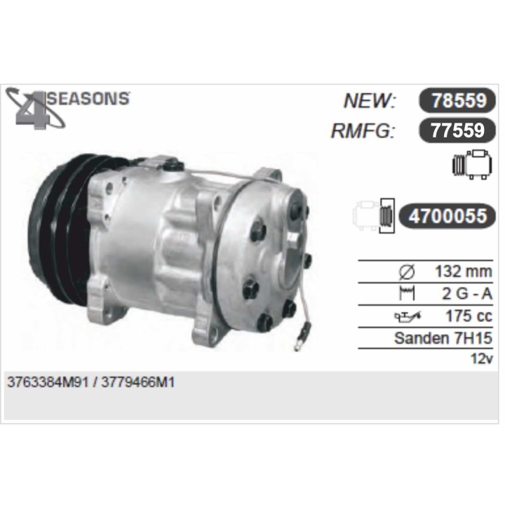 77559  COMPRESOR NUEVO AFTERMARKET MASSEY FERGUSON 362N /