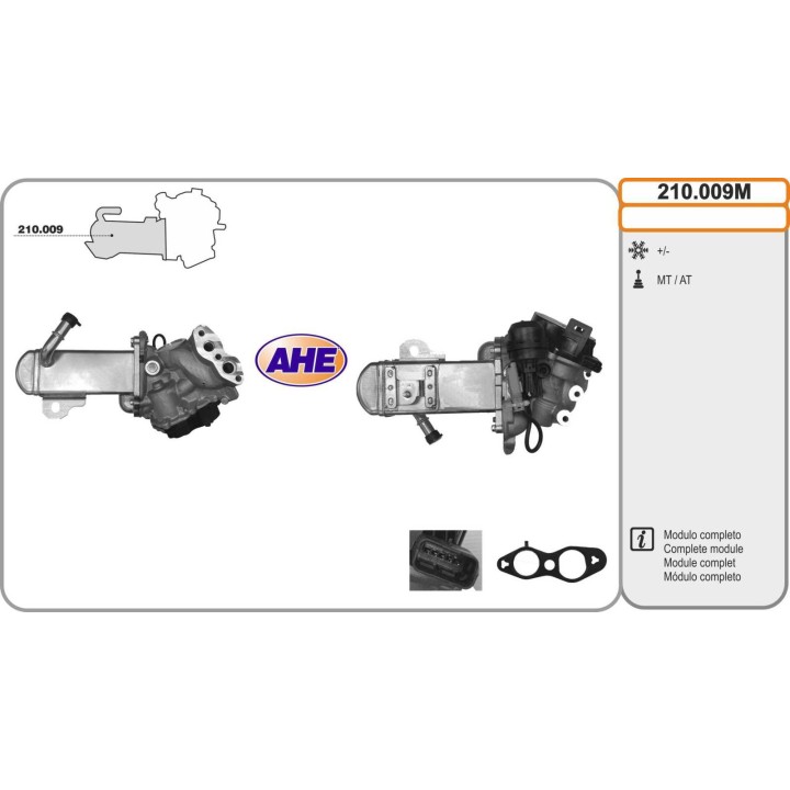 210009M  Mod. EGR Cooler CITR/FORD/PEUG C4/Focus/Kuga/3008 2.0HDi/TDCi 02.08-