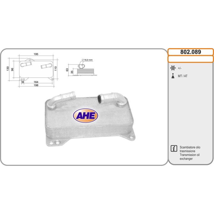 802089  Oilc. AUDI/SKODA/VW A3/Q2/Octavia/Golf/T-Roc 1.5/2.0/2.0TDi 07.16-