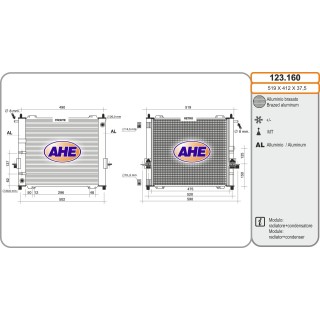 123160  CONDENSER + COOLER  RENAULT TWINGO