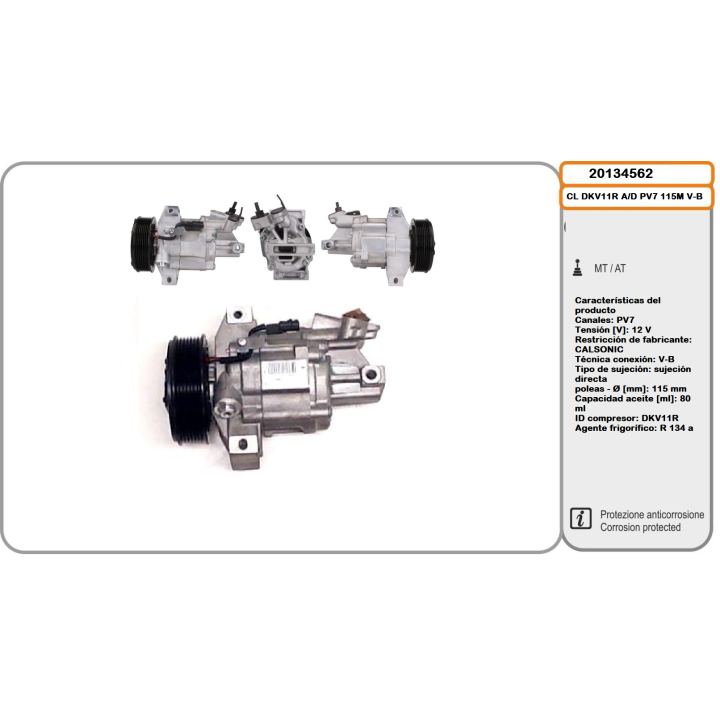20134562  CL DKV11R A/D PV7 115MM 12V V-B