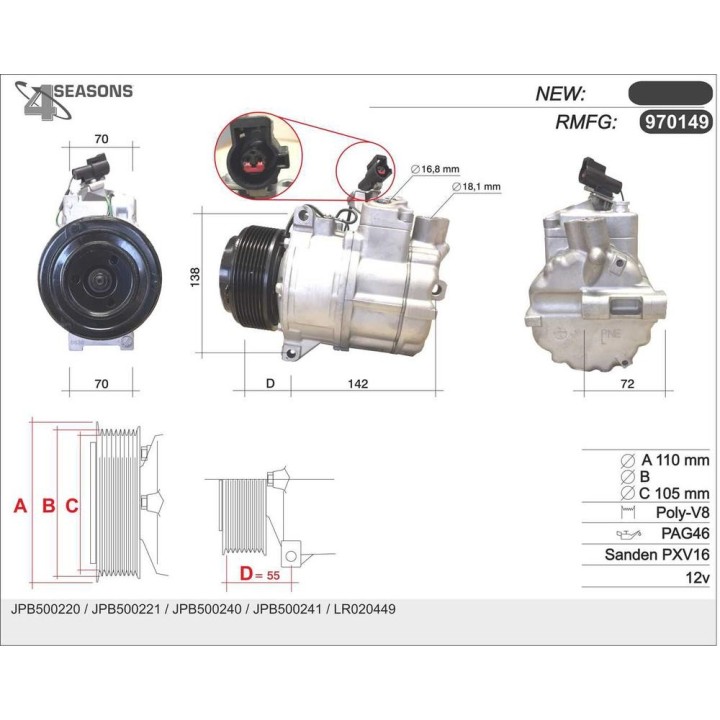 CMP RMFG LAND ROVER RANGE ROVER III 3 6TD 06-08 12