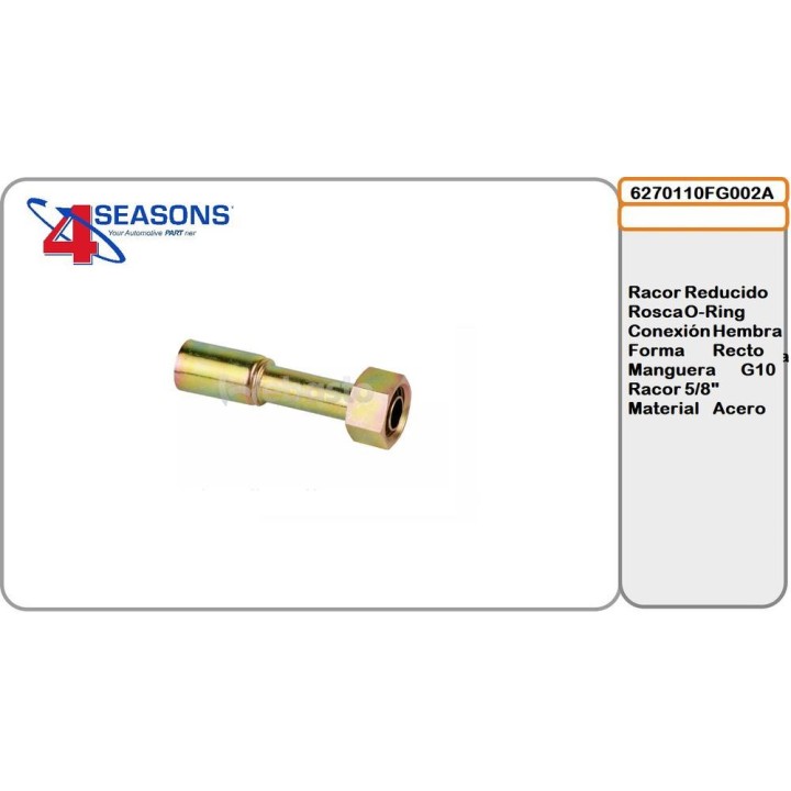 Racor Reducido O-Ring Hembra Recto G10 5/8 Acero