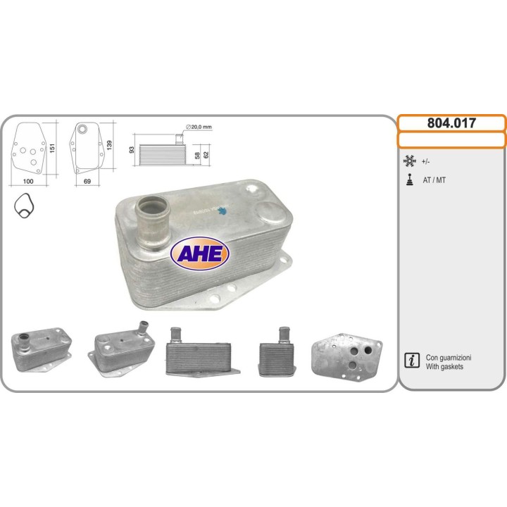 804017  Oilcooler BMW Serie 1 E81/E82E87/E88 Serie3E46 98-