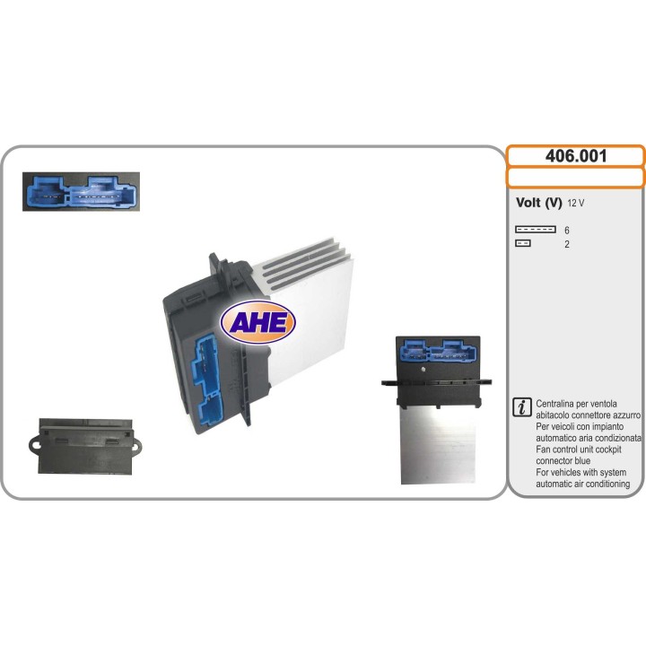 406001  Centr. Vent. Ab. PEUGEOT 206/206+ 08.98-08-13