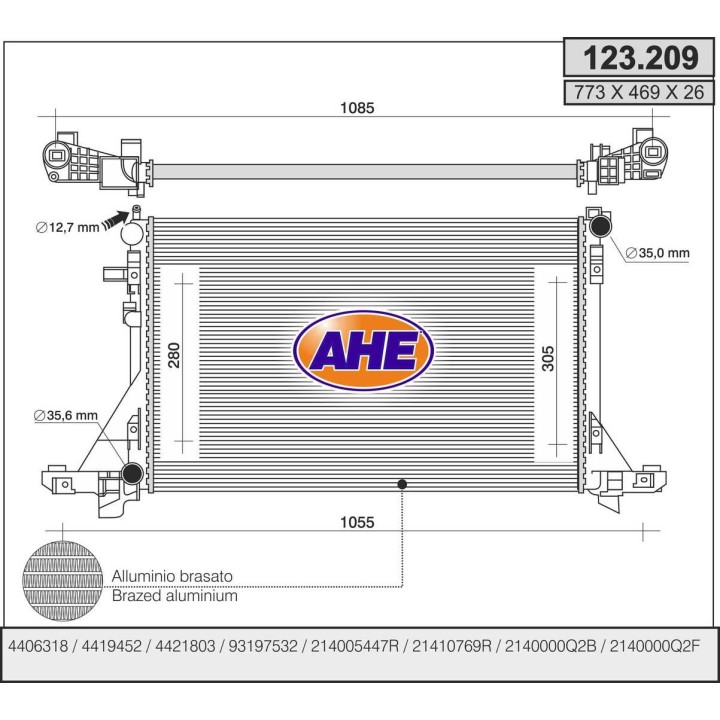 123209R  ** REVISADO **  RAD RENAULT/NISSAN/OPEL Master III/NV400/Movano B