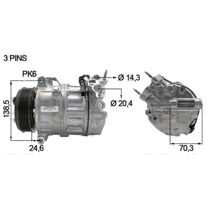 20130249  SD PXC16 A/D PV6 110MM 12V V-B (PRA) 1643