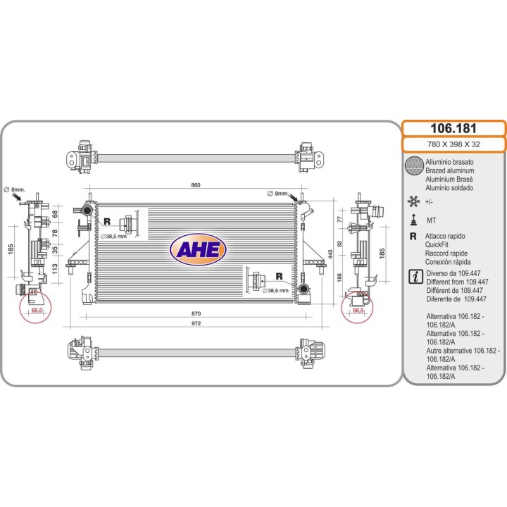 106181  RAD CITROEN/PEUGEOT Jumper/Relay/Boxer 2.0BlueHDI