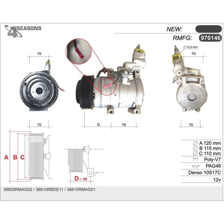 CMP RMFG HONDA ACCORD VIII/CR-V II/ FR-V 2 2CTDI