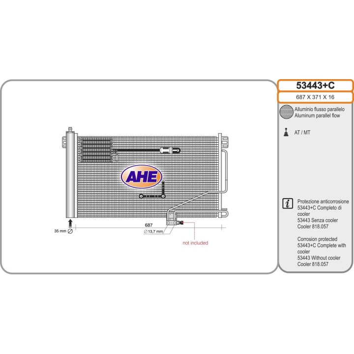 53443+C  COND. MERCEDES W203 C200/220/270 Cdi 00-