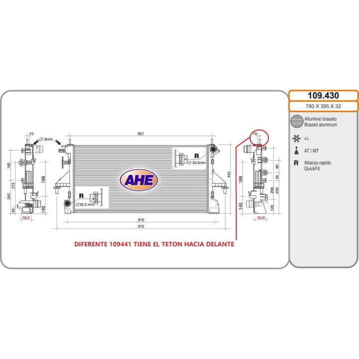 109430  RAD FIAT Ducato (250) 2.3  Multijet  +/-AC  14-