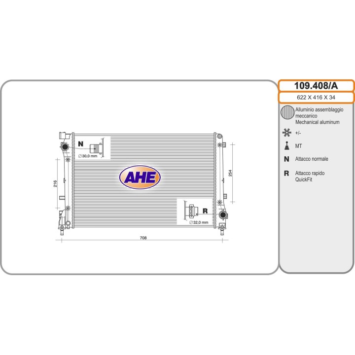 109408/A  RAD FIAT 500 AbartM 1.4 16V    M   +/- AC