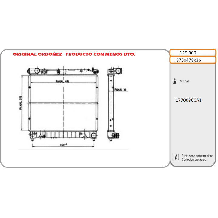 129009  SUZUKI Vitara 1.9 D  Medidas: 375 - 478 - 36 ORIGINAL ORDOÑEZ
