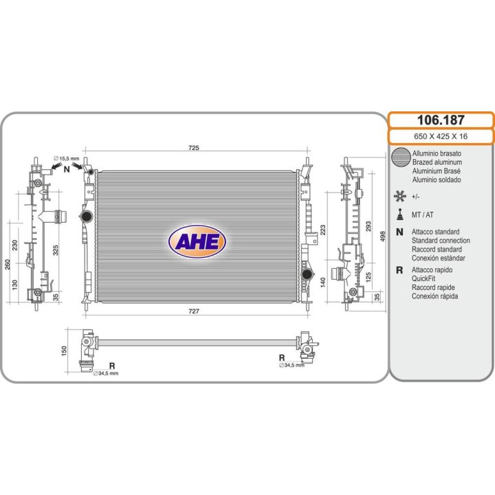 Rad  CITR/PEUG C4/Jumpy/308/3008 1 2/1 6/1 6HDi/2 