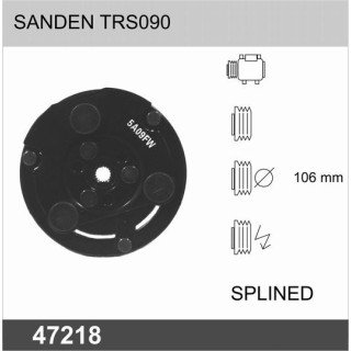 47218  CLUTCH HUB SANDEN TRS090 105MM SPLINED