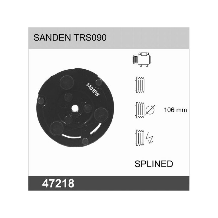 47218  CLUTCH HUB SANDEN TRS090 105MM SPLINED