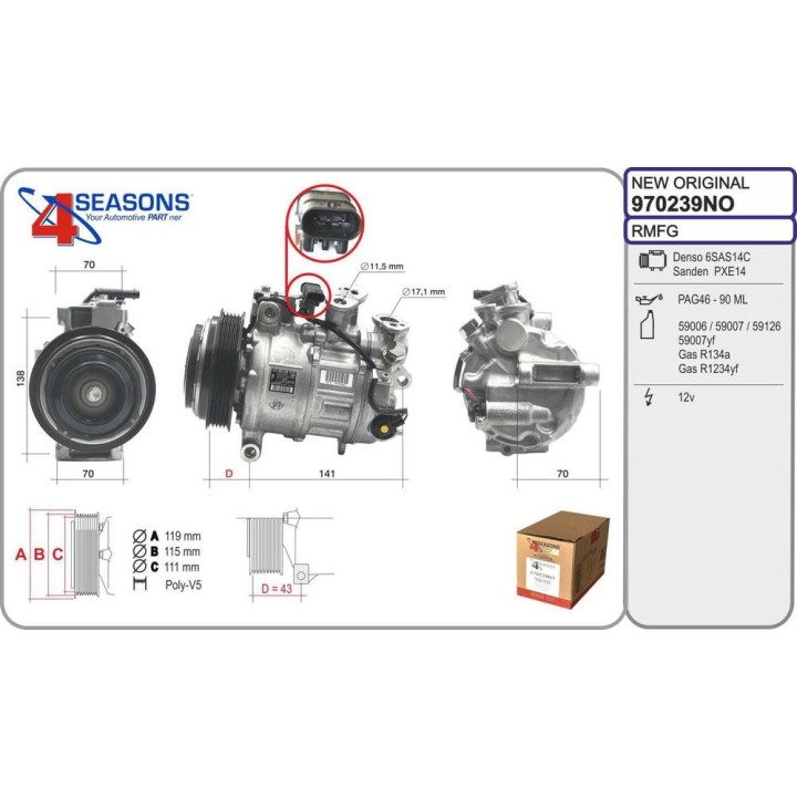 Cmp New OE MERCEDES Classe C/E/CLS/GLC/V 180d/200d