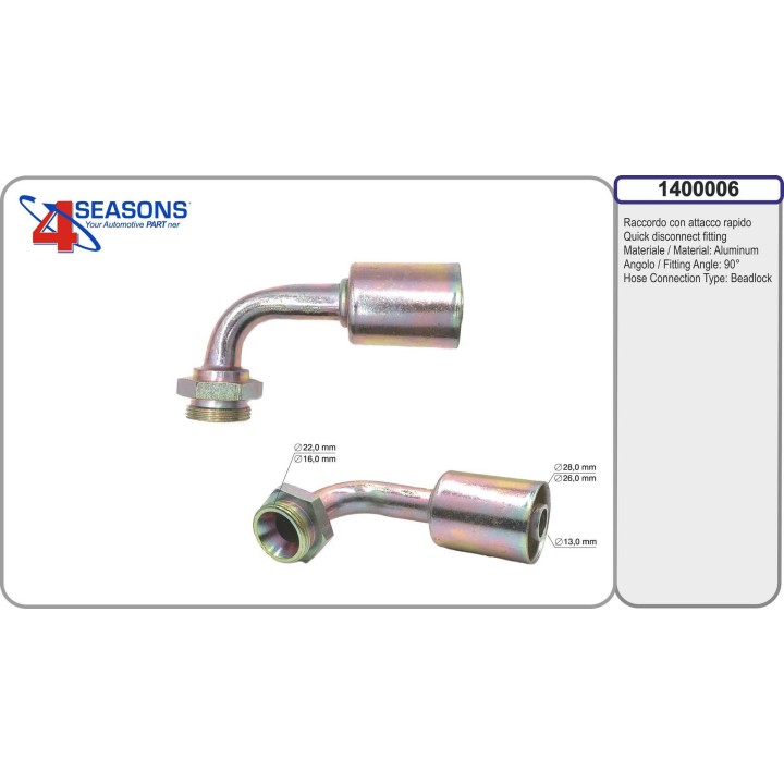 1400006  RACCORDO 90ø C/CAMP