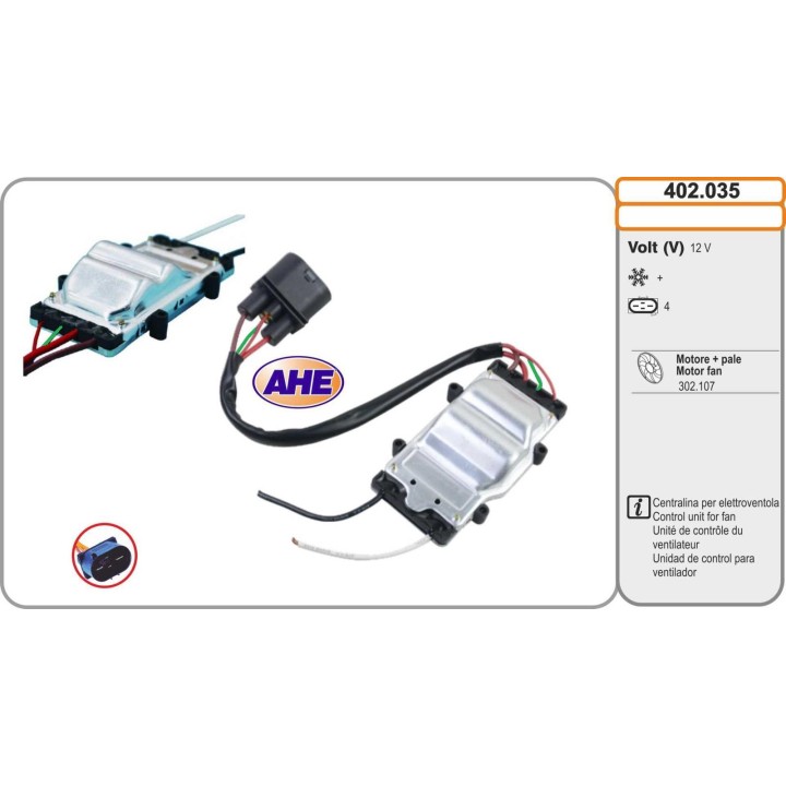 402035 Centr. Elettrov. AUDI/PORSCHE/VW Q7/Cayenne/Touareg 01.03-08.15 PARA VENTILADOR DE 420W   VENTILADOR 302107