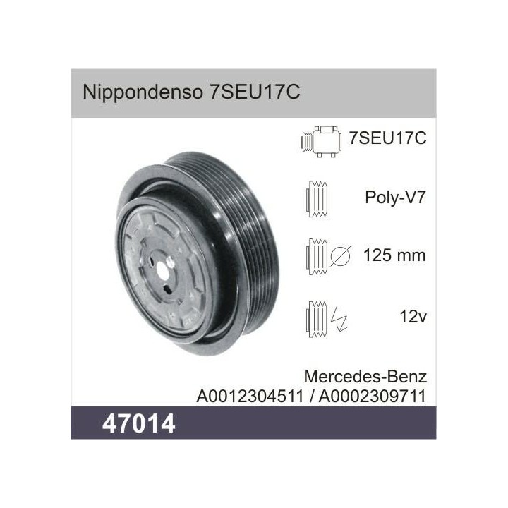 COMPRESSOR CLUTCH DENSO 7SEU17C 12V PV7